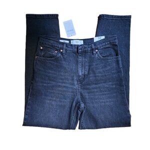 MNG Mom 38 Comfort ankle high waist jean in Black